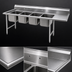 Thumbnail image #3 for Eagle Group 414 Series Coved Corner Four-Compartment Sink with Left 18-Inch Drainboard