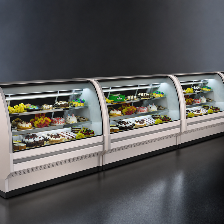 Product image #3 for Howard-McCray 40E Series 75.5-Inch Endless Design Curved Glass Dry Bakery Display Case with LED Lighting
