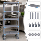 Thumbnail image #3 for Quantum Millenia QPM183062VS-5 Mobile 5-Shelf Polymer Shelving Starter Unit, 30 x 18 x 62 Inches, Gray