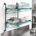 Thumbnail image #3 for Quantum Cantilever Double Shelf Post Wall-Mount Wire Shelving Unit, 24 x 21 Inches, Green Epoxy
