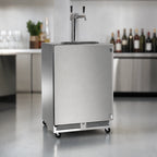 Thumbnail image #3 for Perlick Corporation HC24RS4S-H0-SLFLT Mobile Two-Faucet Wine Dispenser with 24-Inch Refrigerator, Stainless Steel, Nitrogen Service
