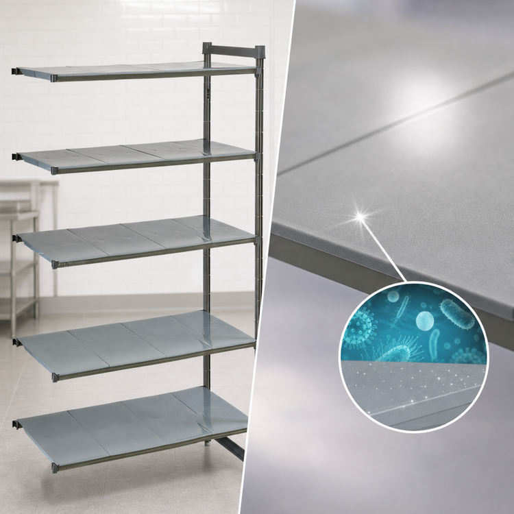 Product image #3 for Cambro Camshelving Basics Plus 18-Inch Deep x 60-Inch Wide x 84-Inch High 5-Tier Solid Polymer Add-On Shelving Unit