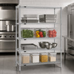 Thumbnail image #3 for EAGLEbrite Red-i-Pak 4-Tier Wire Shelving Unit, 60"W x 24"D x 74"H, Zinc Finish