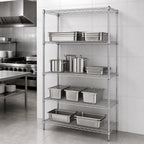 Thumbnail image #3 for Quantum WR86-2148S-5 48"W x 21"D x 86"H 5-Shelf 304 Stainless Steel Wire Shelving Starter Unit