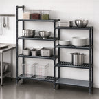 Thumbnail image #3 for Cambro Camshelving® Basics Plus CBA213664VS4580 4-Shelf Add-On Polymer Shelving Unit, 21" x 36" x 64", Vented and Solid, Brushed Graphite