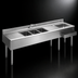 Thumbnail image #3 for Eagle 2200 Series 8-Foot Underbar Combination Unit with Left Ice Bin, 3 Sink Bowls and Drainboards