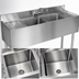 Thumbnail image #3 for CHOICE 24-Inch Two-Compartment Stainless Steel Underbar Sink Unit, 4-Inch On-Center Splash Mount