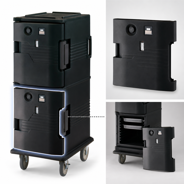 Product image #4 for Cambro Ultra Camcart Heated Replacement Retrofit Bottom Door for UPCH800 Series, 110V, Black