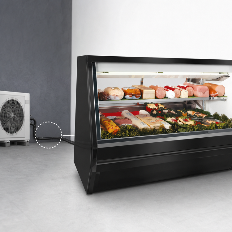 Product image #3 for Howard-McCray HMC 34N Series 96-Inch Remote Full Service Double Duty Deli Meat & Cheese Case, Black Exterior, LED Lighting