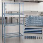 Thumbnail image #3 for Quantum WR86-3648GY 48"W x 36"D x 86"H Gray Epoxy Wire Shelving Starter Unit, 4 Shelves, Stationary