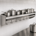 Thumbnail image #3 for Eagle Group Commercial Wall-Mounted Stainless Steel Pot Rack Wall Shelf, 144 x 18 Inches, with 12 Removable Hooks