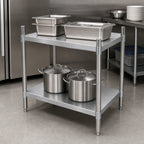 Thumbnail image #3 for BK Resources SSU3-6724 Stainless Steel Dry Storage Shelving Unit, 67"W x 24"D x 38"H, 2 Adjustable Shelves