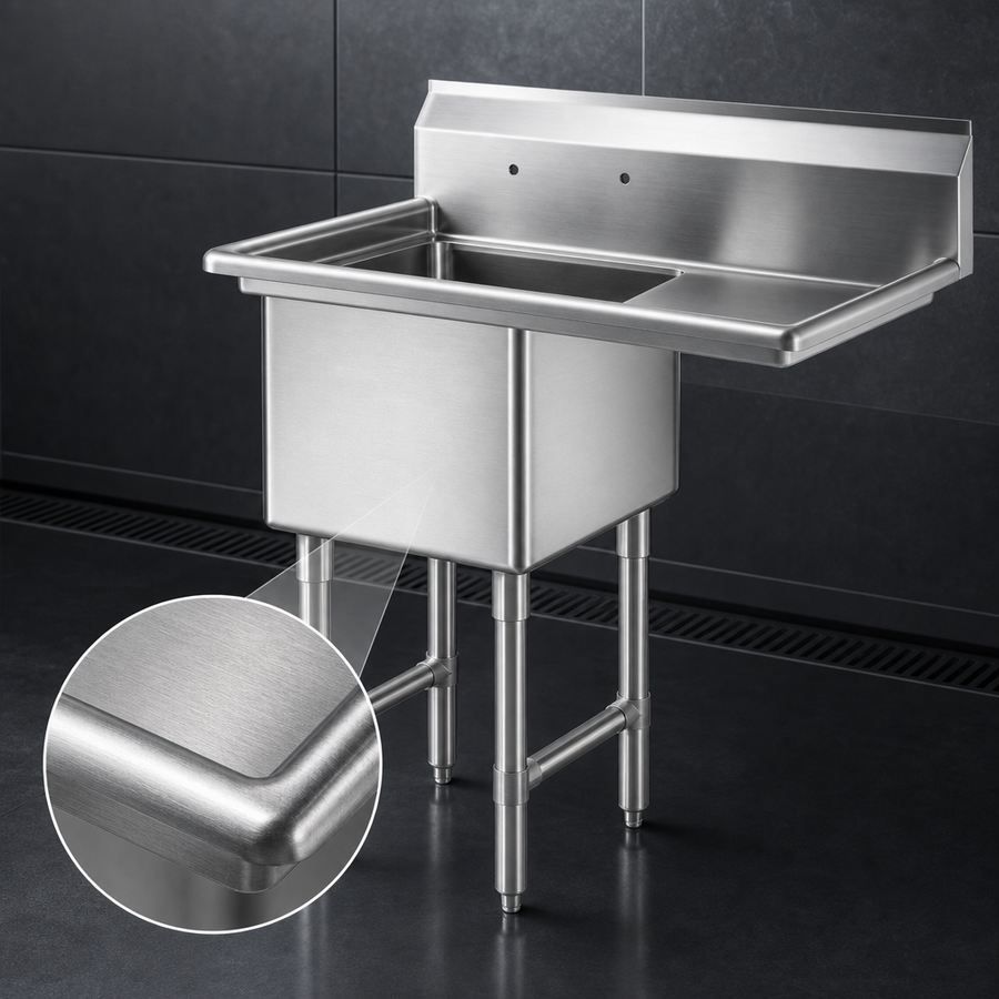 18-Gauge 304 Stainless Steel Construction