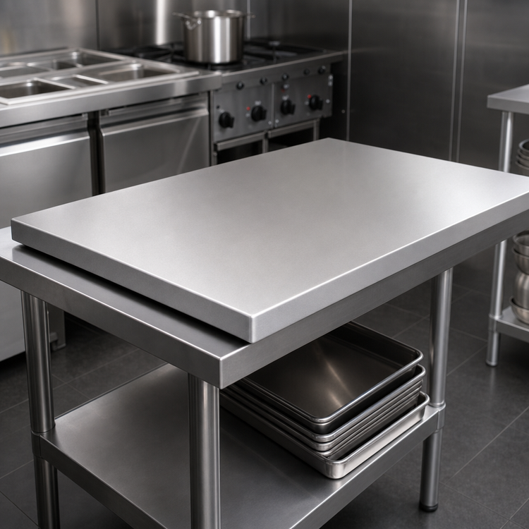 Product image #3 for John Boos 36 Inch x 27 Inch 16-Gauge Stainless Steel Countertop with Flat No-Backsplash Design