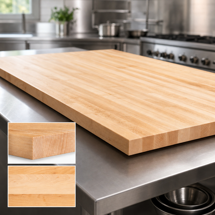 Product image #3 for John Boos Boos Block KCT14442-V Edge Grain Maple Kitchen Countertop, 144 x 42 x 1-1/2 Inch, Varnique Finish