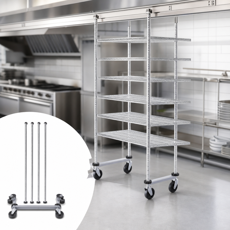 Product image #3 for Quantum 18-Inch Overhead Track Shelving Mobile Kit, Chrome Plated