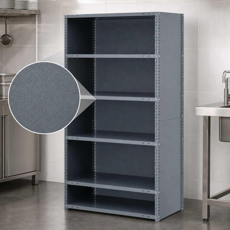 Product image #3 for Quantum IRONMAN Stationary Closed Steel Shelving Unit with 4 Shelves, 12 x 36 x 39 Inches