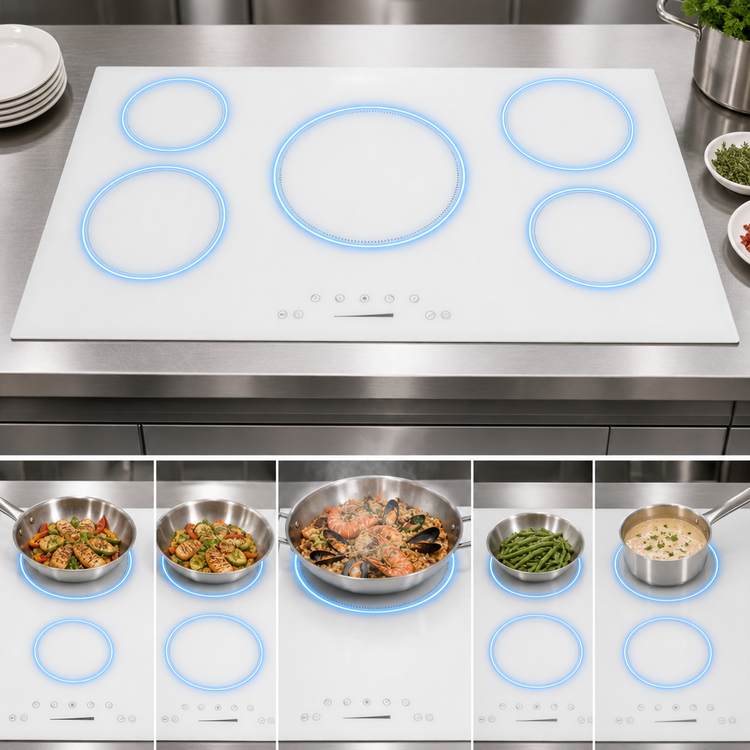 Product image #3 for Summit Commercial 36-Inch White 5-Burner Drop-In Induction Cooktop