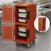 Thumbnail image #4 for Cambro Ultra Camcart® Double-Compartment Non-Electric Front-Loading Insulated Food Pan Carrier, Brick Red