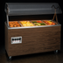 Thumbnail image #3 for Vollrath 2-Series Affordable Portable 4-Well Mobile Hot Food Station with Buffet Breath Guard, Enclosed Storage Base, Cherry Woodgrain, 120V