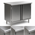 Thumbnail image #3 for Eagle Spec-Master Enclosed Base Work Table with Hinged Doors, 36 x 30 Inch, 14/304 Stainless Steel Flat Top
