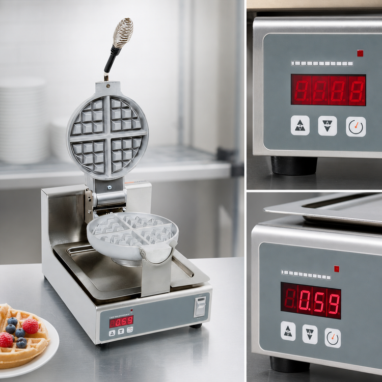 Product image #3 for Star SWBB Countertop Single Round Belgian Waffle Baker, 7-Inch Round Grid, Digital Controls