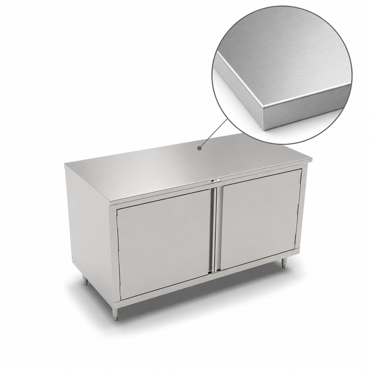 Product image #3 for John Boos 84-Inch x 36-Inch Stainless Steel Enclosed Work Table with Cabinet Base and Hinged Doors