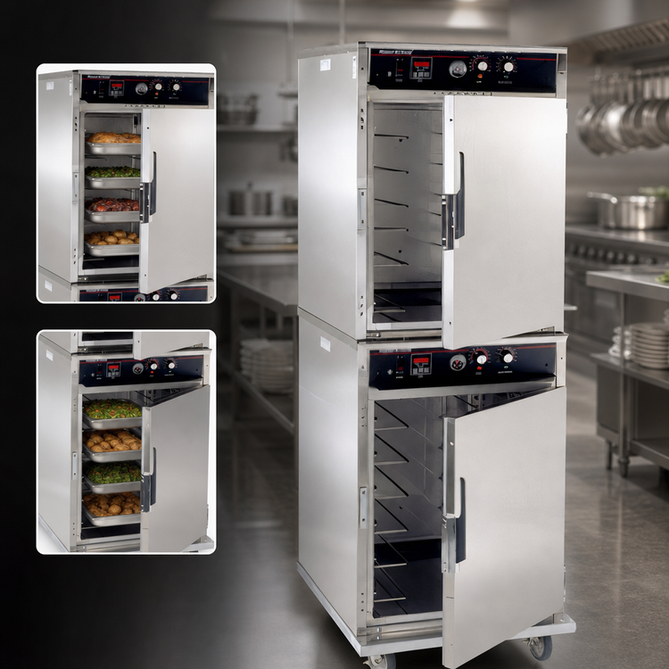 Product image #3 for Cres Cor Roast-N-Hold Stacked Half-Size Convection Cook and Hold Oven, 2 Compartments