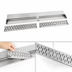 Thumbnail image #3 for John Boos UBDR-42-X 42-Inch Stainless Steel Underbar Drink Rail with 2 Removable Perforated Grates