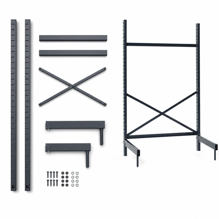 Product image #3 for Metro SmartLever 72-Inch Wide Cantilevered Starter Shelving Base Kit, 76-3/8-Inch High for 72 x 30 Shelves