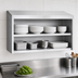 Thumbnail image #3 for Wall-Mounted Open Front Stainless Steel Storage Cabinet with Intermediate Shelf, 72 x 15 Inches