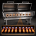 Thumbnail image #3 for Magicater 60-Inch Natural Gas Transportable Charbroiler with 8 Burners, Roll-Top Hoods and Casters