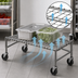 Thumbnail image #3 for Mobile Chrome Wire Dunnage Rack, 36 x 24 x 14 Inches, 800 lb Capacity