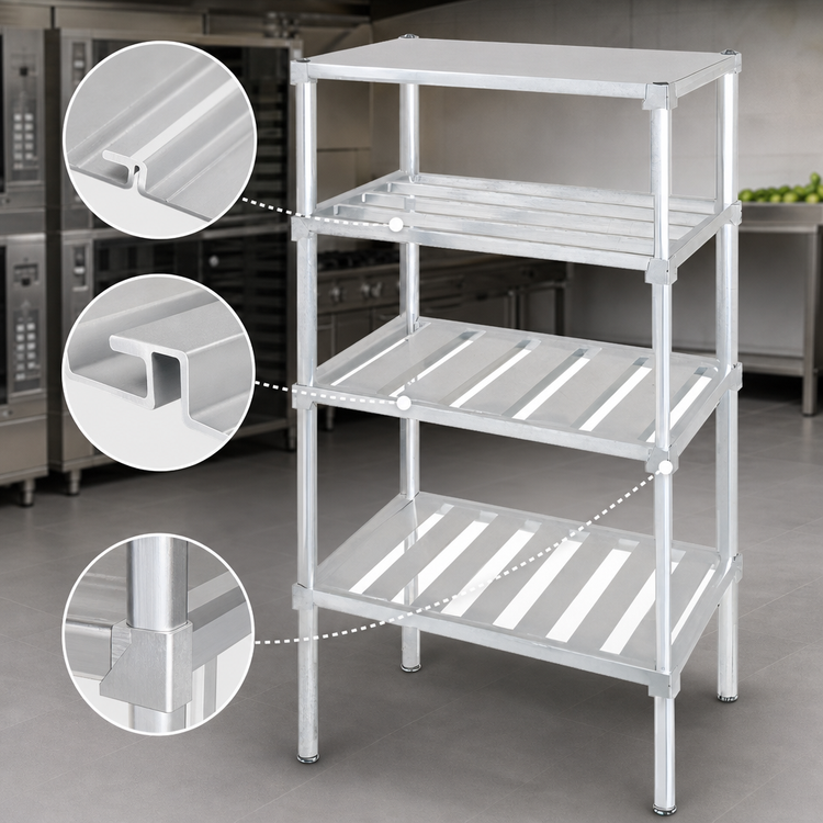 Product image #3 for Channel 36 Inch Wide x 20 Inch Deep Adjustable E-Channel Aluminum Shelf
