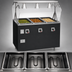 Thumbnail image #3 for Vollrath 2-Series Affordable Portable Deluxe 3-Well Mobile Hot Food Station with Breath Guard and Lights