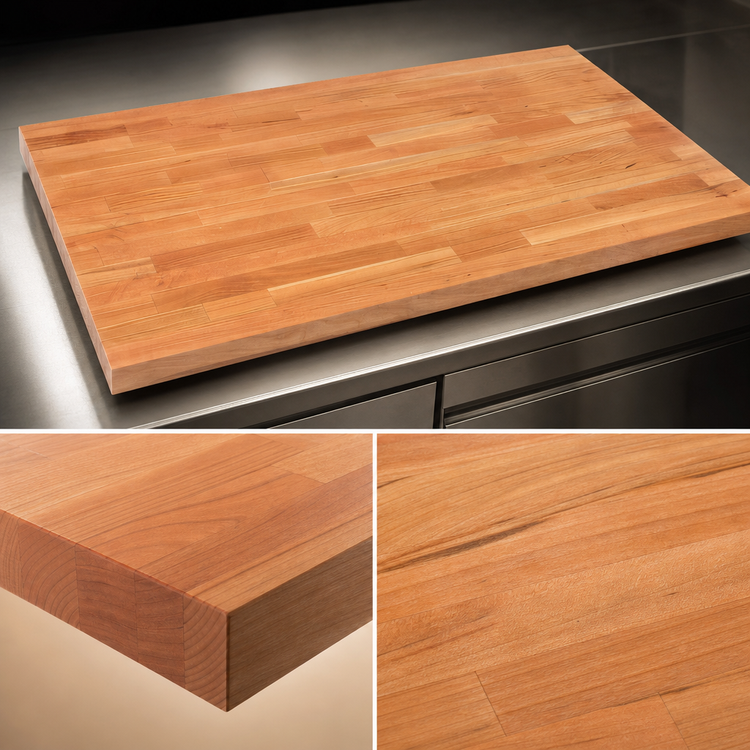 Product image #3 for Boos Block Blended Edge Grain American Cherry Kitchen Countertop, 72 x 36 x 1-1/2 Inch, Flat No Backsplash
