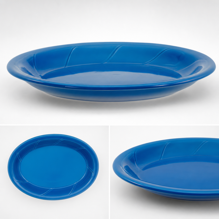 Product image #4 for Bay Pointe 13-1/2 x 10-5/8-Inch Oval Narrow Rim Vitrified Ceramic Platter