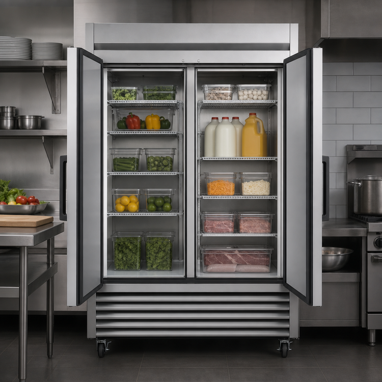 Product image #3 for True TS-43-HC Two-Section Reach-In Refrigerator with Solid Hinged Stainless Steel Doors