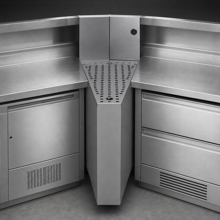 Product image #3 for Glastender Underbar Inside Wedge Corner Drainboard, 24-Inch Deep, 15° Angle