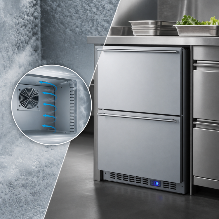 Product image #3 for Summit Commercial 24-Inch Two-Drawer Undercounter All-Freezer, Frost-Free, Stainless Steel