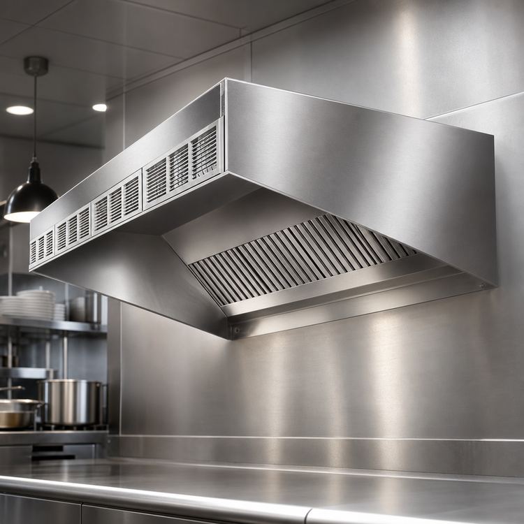 Product image #3 for SpecAir HESFA96-66 Wall Type Front Discharge Make-Up Air Exhaust Hood