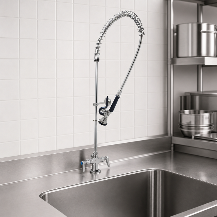 Product image #4 for Single-Hole Deck Mount Mixing Faucet with 24-Inch Riser and 1.15 GPM Spray Valve