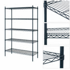 Thumbnail image #4 for Metro Super Erecta 5N537K3 36" W x 24" D x 74" H Stationary Starter Wire Shelving Unit with 5 Shelves, Green Epoxy Finish