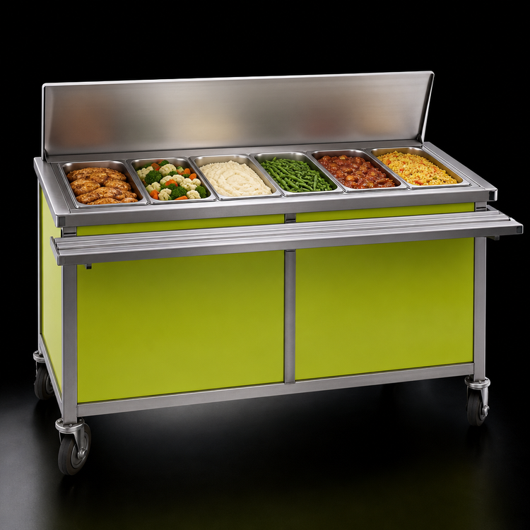 Product image #3 for Director's Choice DCS6-HFU-B-3 Mobile Hot Food Table, 6-Pan, 3-Phase Electric