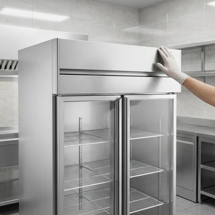 Product image #2 for Continental Refrigerator D2FNGDHD Designer Line Two-Section Reach-In Display Freezer with Half-Height Glass Doors