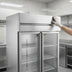 Thumbnail image #2 for Continental Refrigerator D2FNGDHD Designer Line Two-Section Reach-In Display Freezer with Half-Height Glass Doors