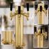 Thumbnail image #3 for Perlick Century 4026TF2 3-Faucet Glycol-Cooled Countertop Draft Arm Beer Tower, Tarnish-Free Brass, Extra Height