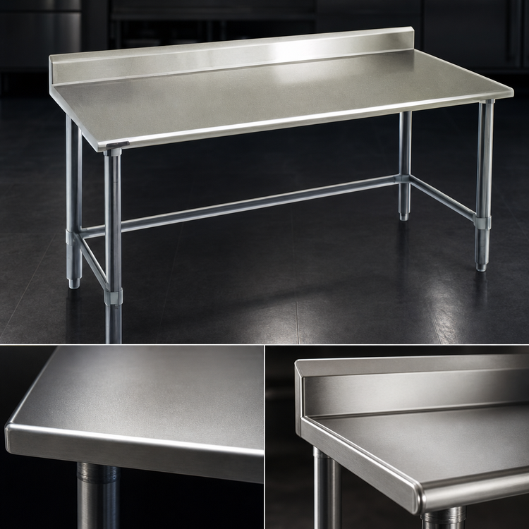 Product image #3 for Eagle Group Deluxe Series Stainless Steel Work Table with 4-1/2-Inch Backsplash, 120 x 30 Inch
