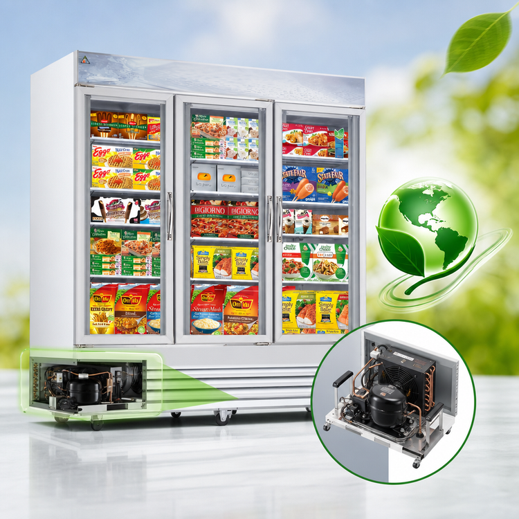 Product image #3 for Everest EMGF69 Three-Section 69 cu. ft. Glass Door Merchandiser Freezer