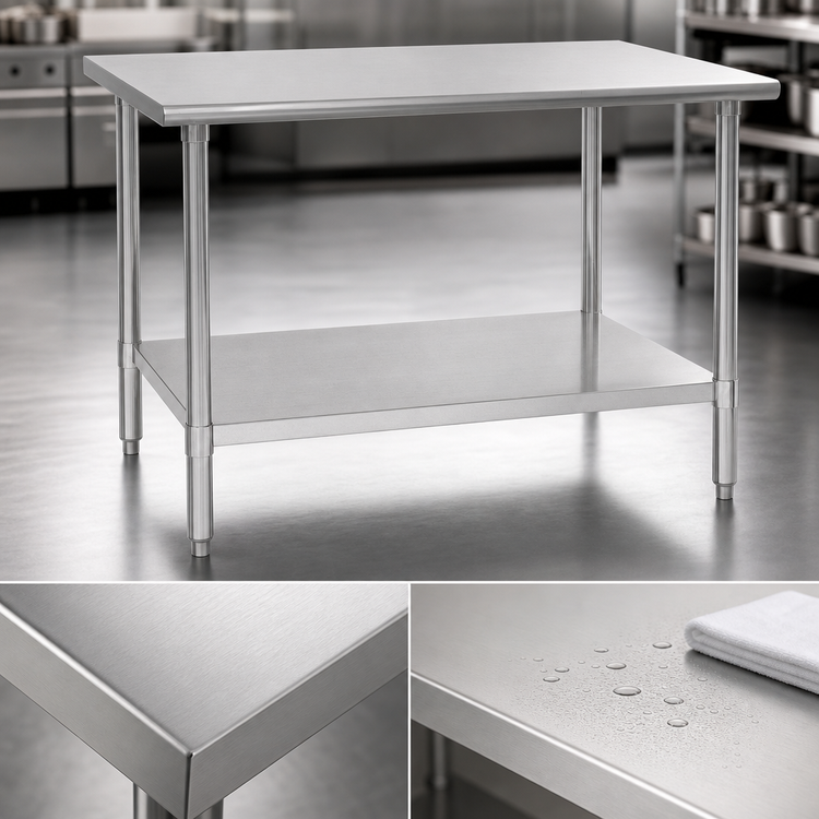Product image #3 for Eagle Group Spec-Master 60 x 48 Inch Stainless Steel Work Table with Adjustable Undershelf